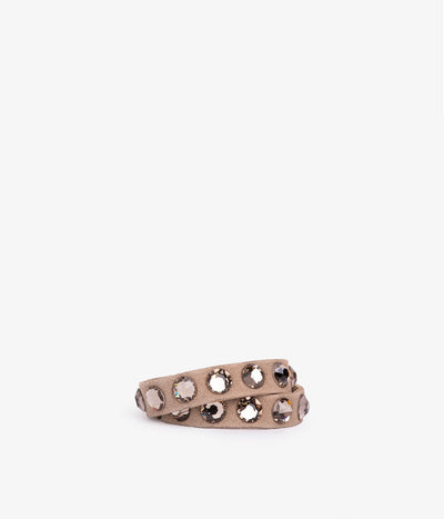 Brown suede crystal bracelet pedro garcia 1