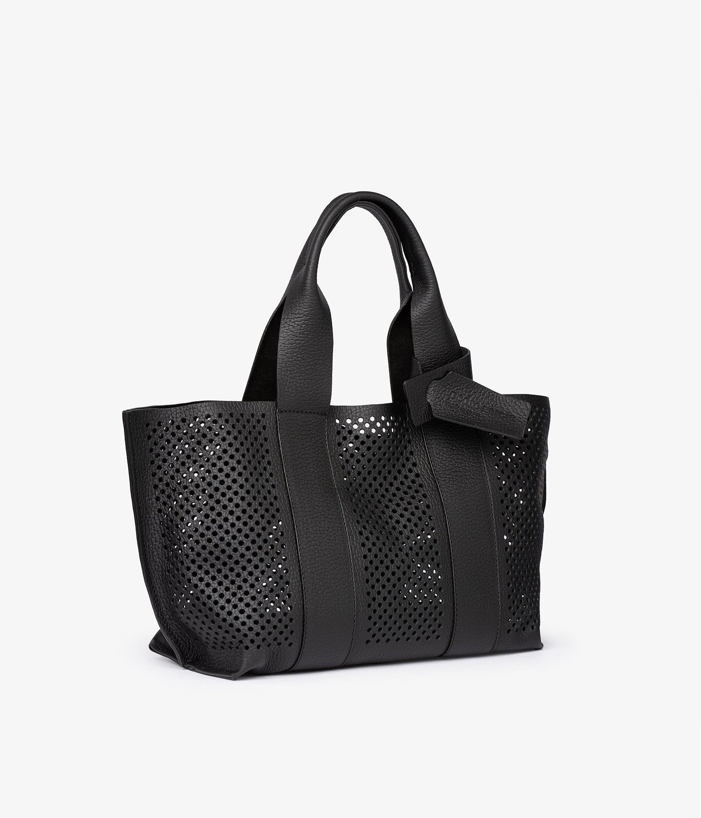 black leather bag perfed tote pedro 3garcia