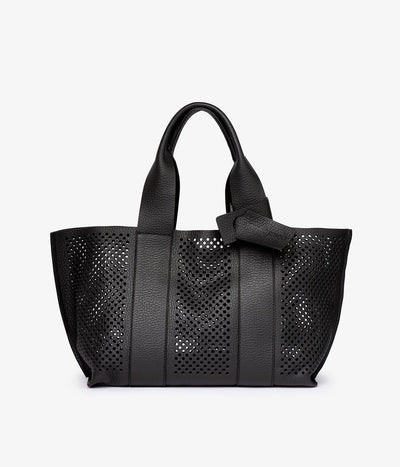 black leather bag perfed tote pedro 3garcia