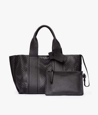 black leather bag perfed tote pedro 3garcia