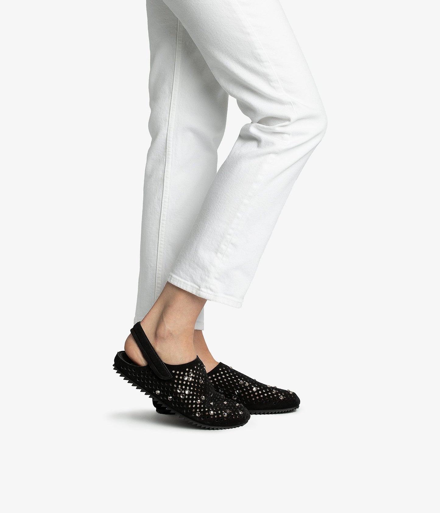 clog black suede crystal velcro closure bely aw25 pedro garcia 2