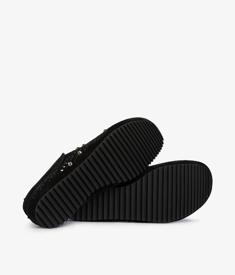 clog black suede crystal velcro closure bely aw25 pedro garcia 5