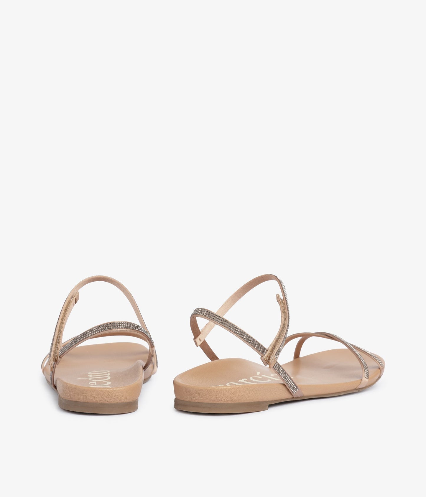 flat sandal strappy crystals leather beige bambina aw25 pedro garcia 6