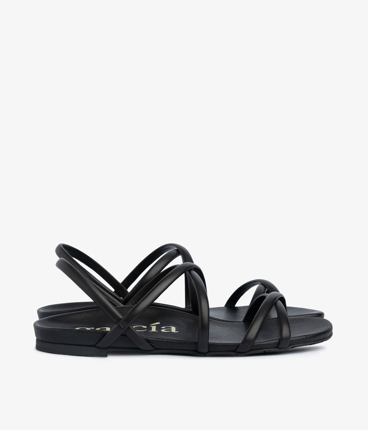 flat strappy sandal black leather biddy aw25 pedro garcia 2
