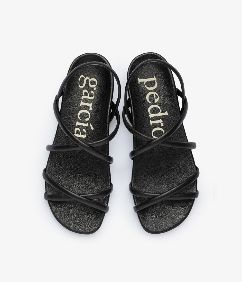 flat strappy sandal black leather biddy aw25 pedro garcia 3
