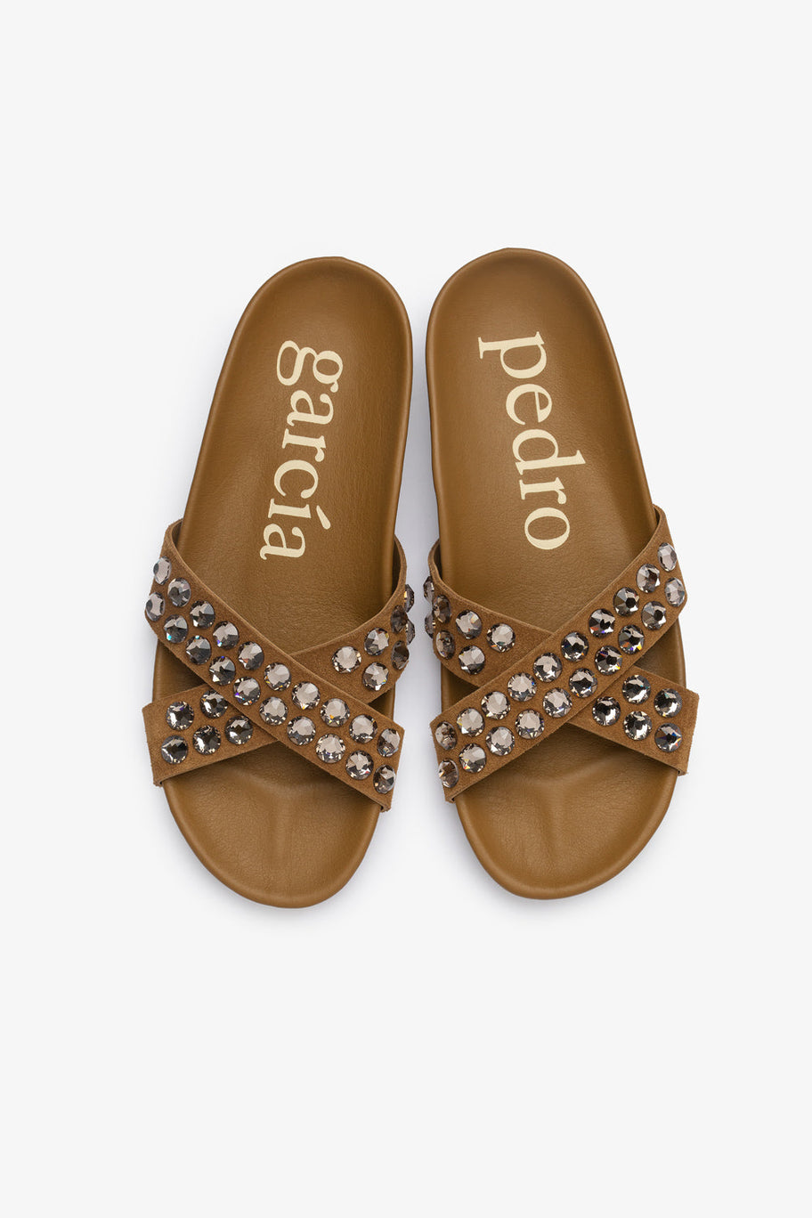 fussbetts sandal beige suede crystals analis aw25 pedro garcia 4