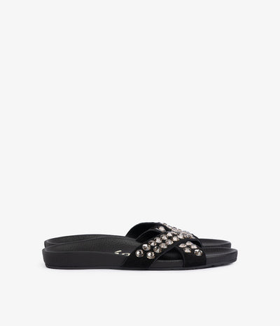 fussbetts sandal black suede crystals analis aw25 pedro garcia 1