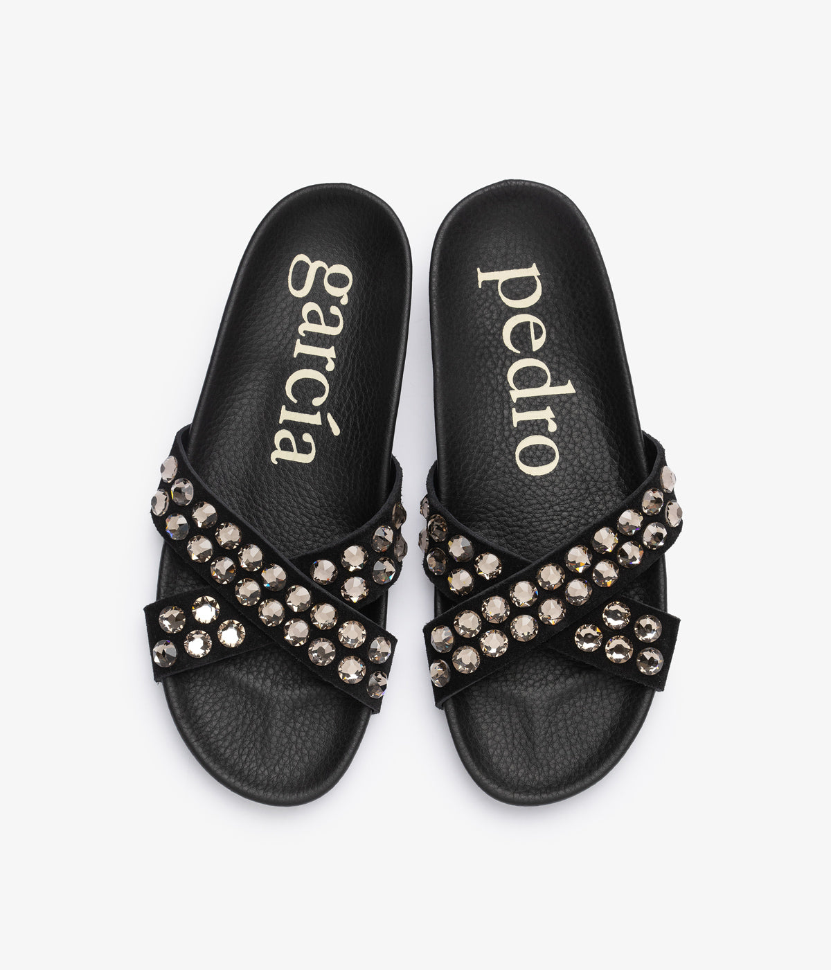 fussbetts sandal black suede crystals analis aw25 pedro garcia 4