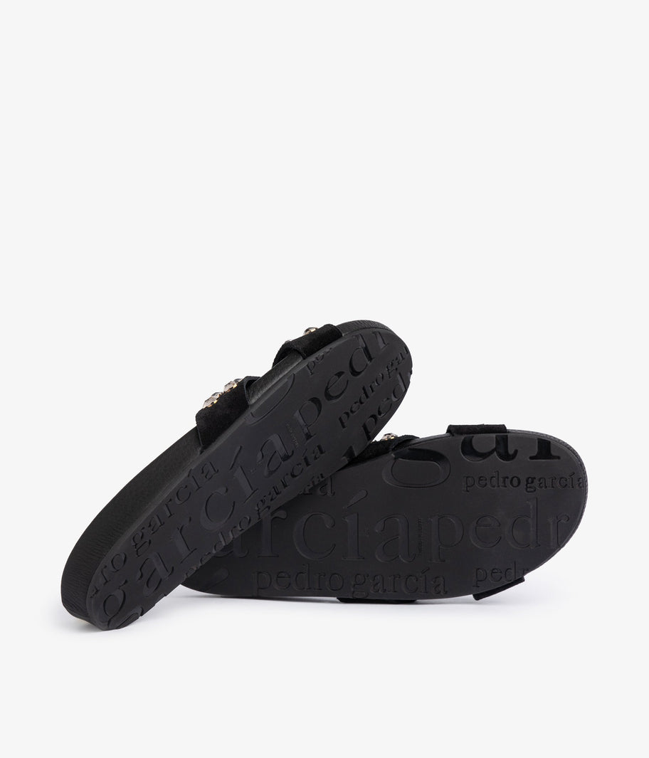 fussbetts sandal black suede crystals analis aw25 pedro garcia 5