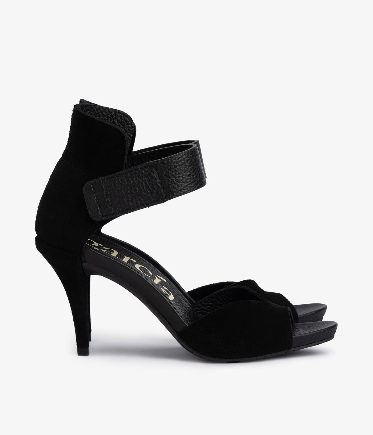 high heel sandal velcro closure black suede yoanna aw25 pedro garcia 3