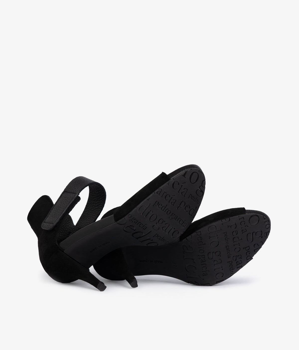 high heel sandal velcro closure black suede yoanna aw25 pedro garcia 5