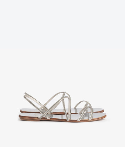 pedro garcia crystal sandal metallic white esme ess 1