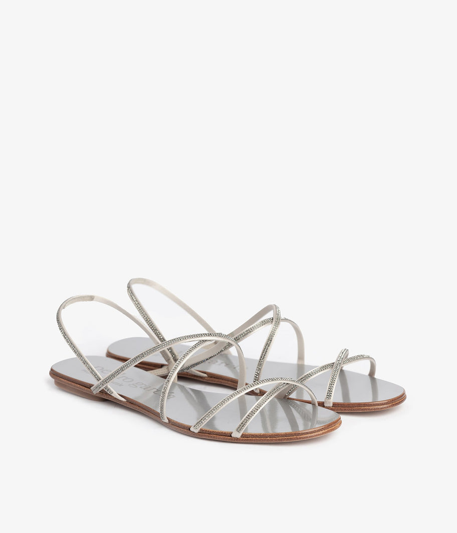 pedro garcia crystal sandal metallic white esme ess 1