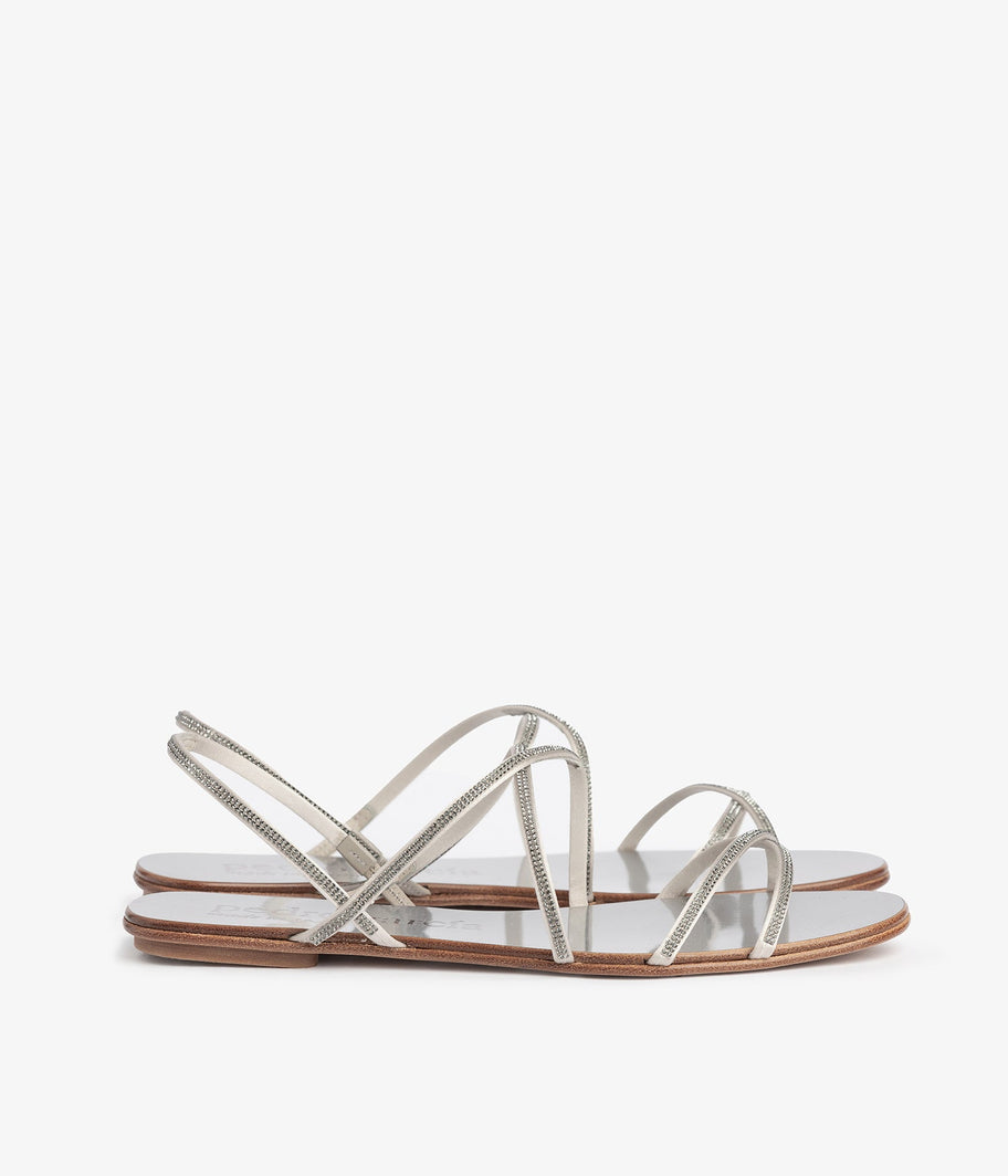 pedro garcia crystal sandal metallic white esme ess 2