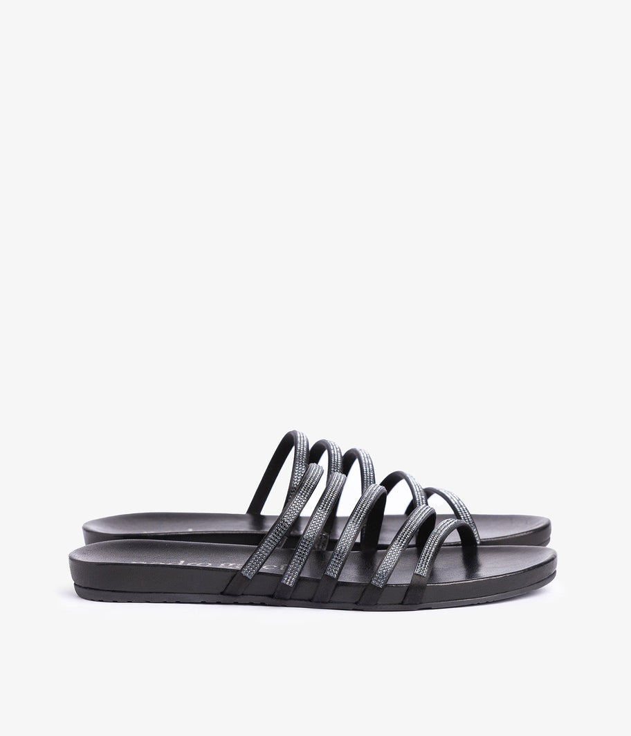 pedro garcia crystal satin black sandal ess 2