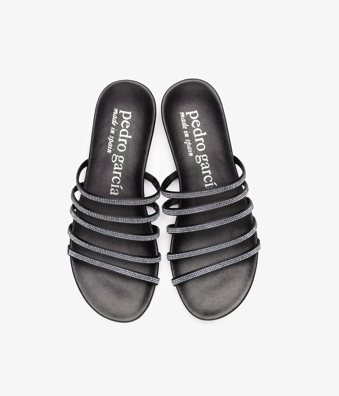 pedro garcia crystal satin black sandal ess 3