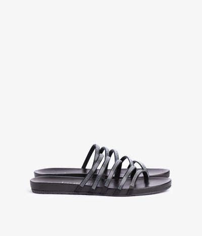 pedro garcia crystal satin black sandal ess 1