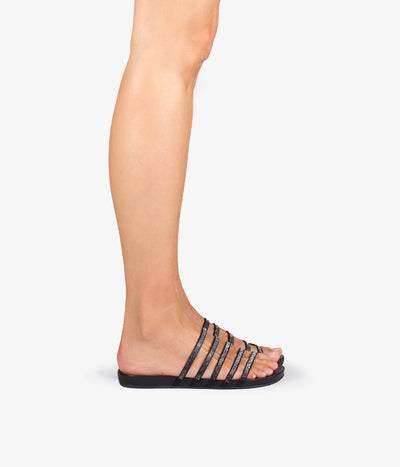 pedro garcia crystal satin black sandal ess 1