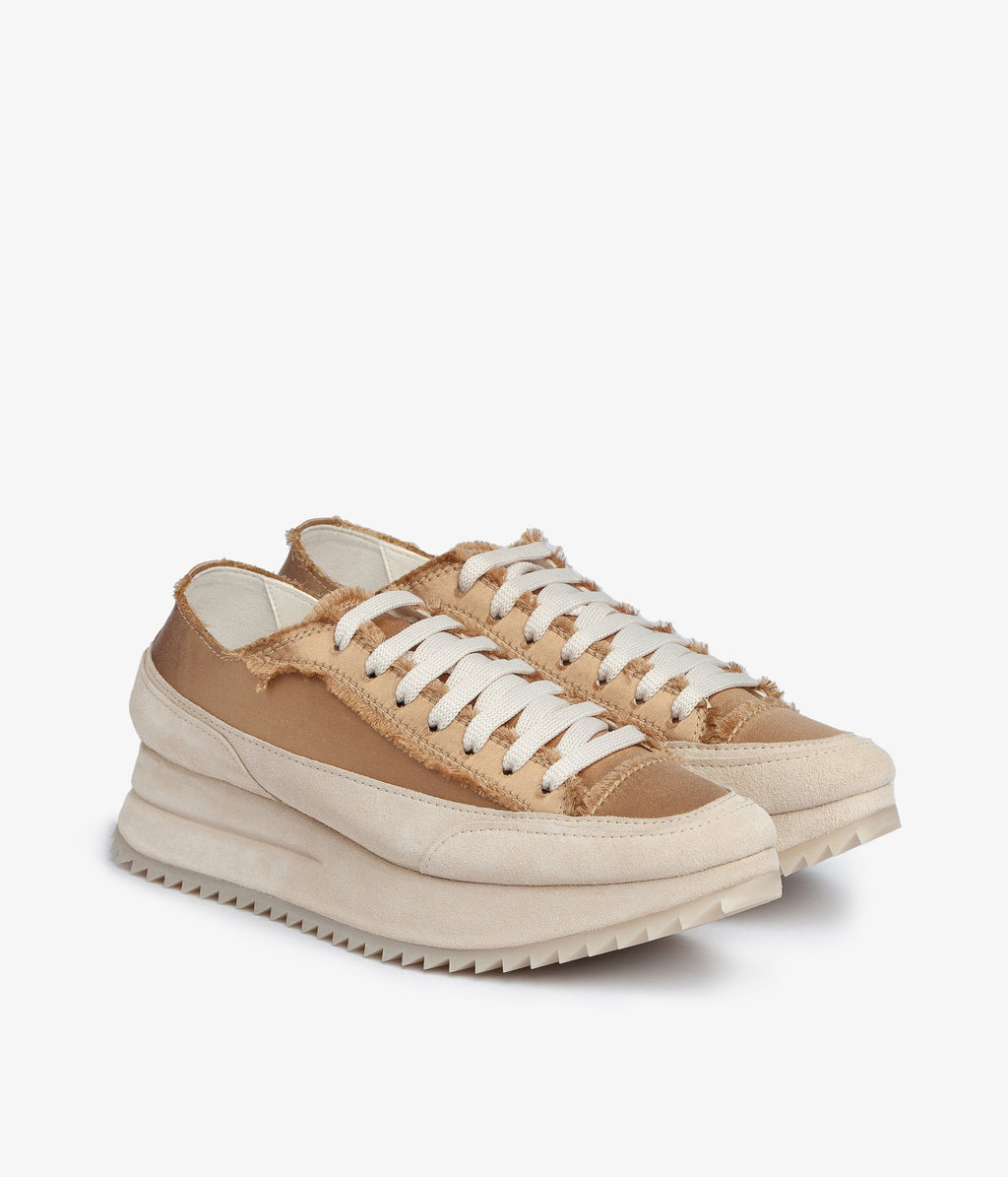 pedro garcia frayed satin trainer orella aw23 2