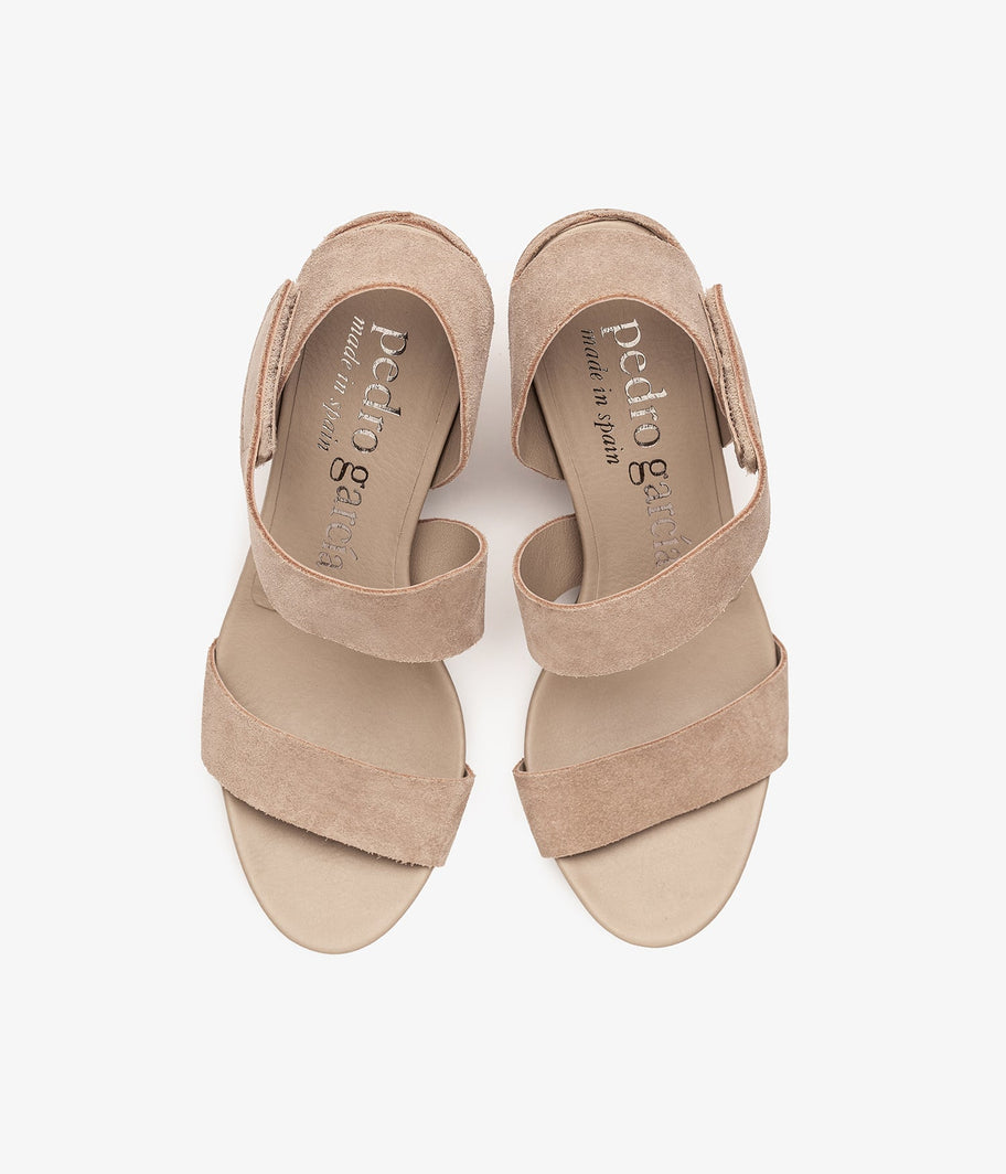 pedro garcia mid heel sandal beige suede west ess 3