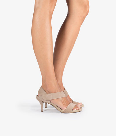 pedro garcia mid heel sandal beige suede west ess hover