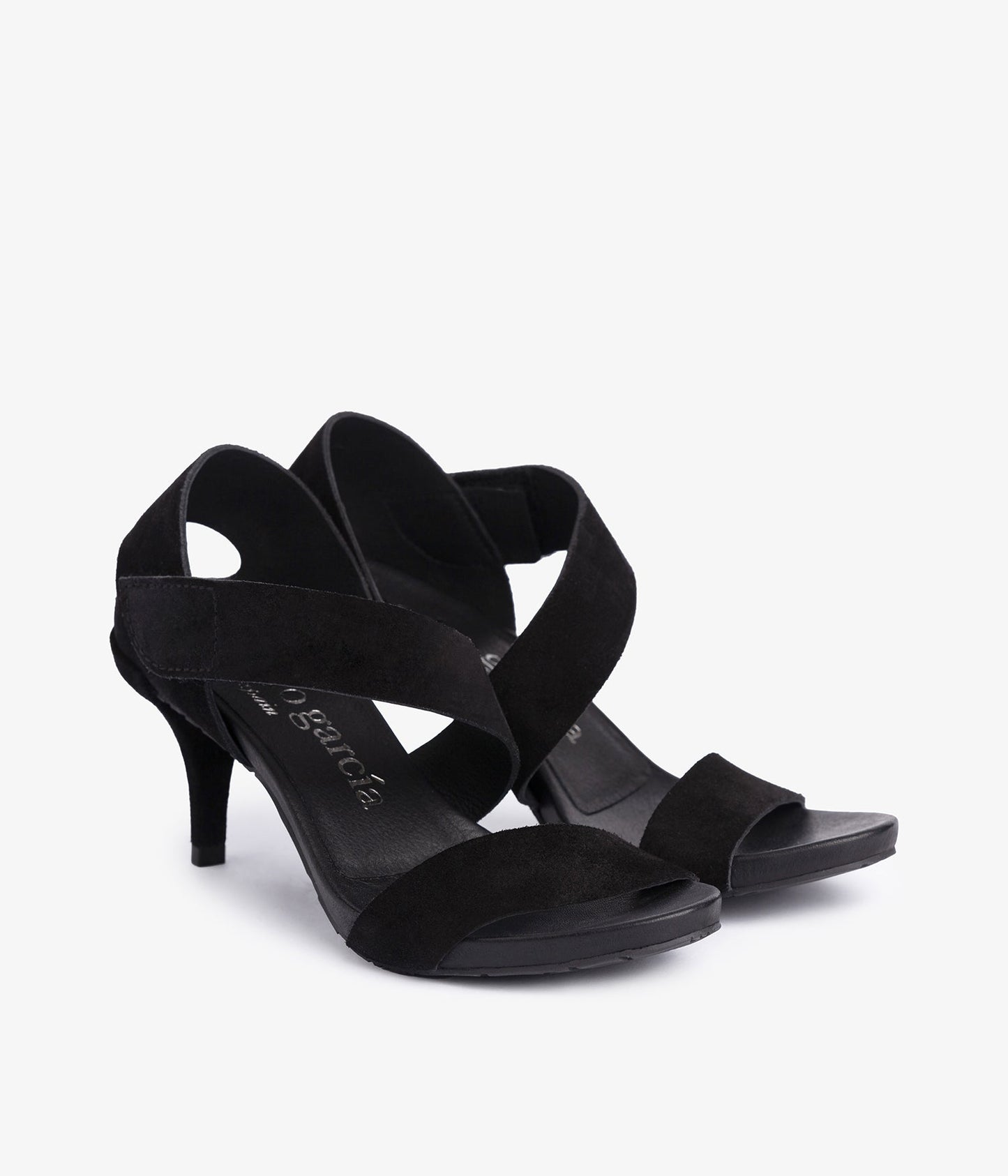 pedro garcia mid heel sandal black suede west ess 2