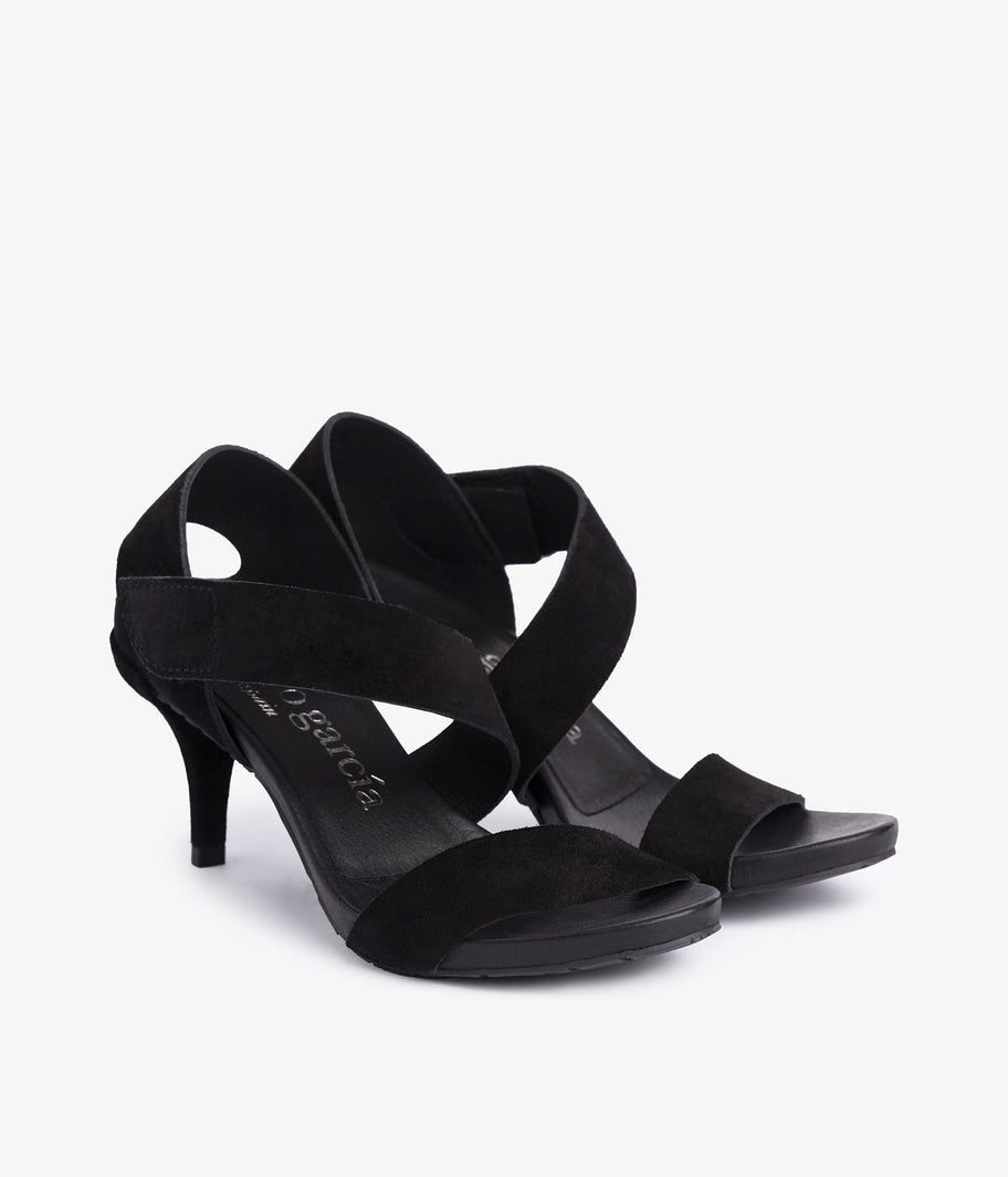 pedro garcia mid heel sandal black suede west ess 2