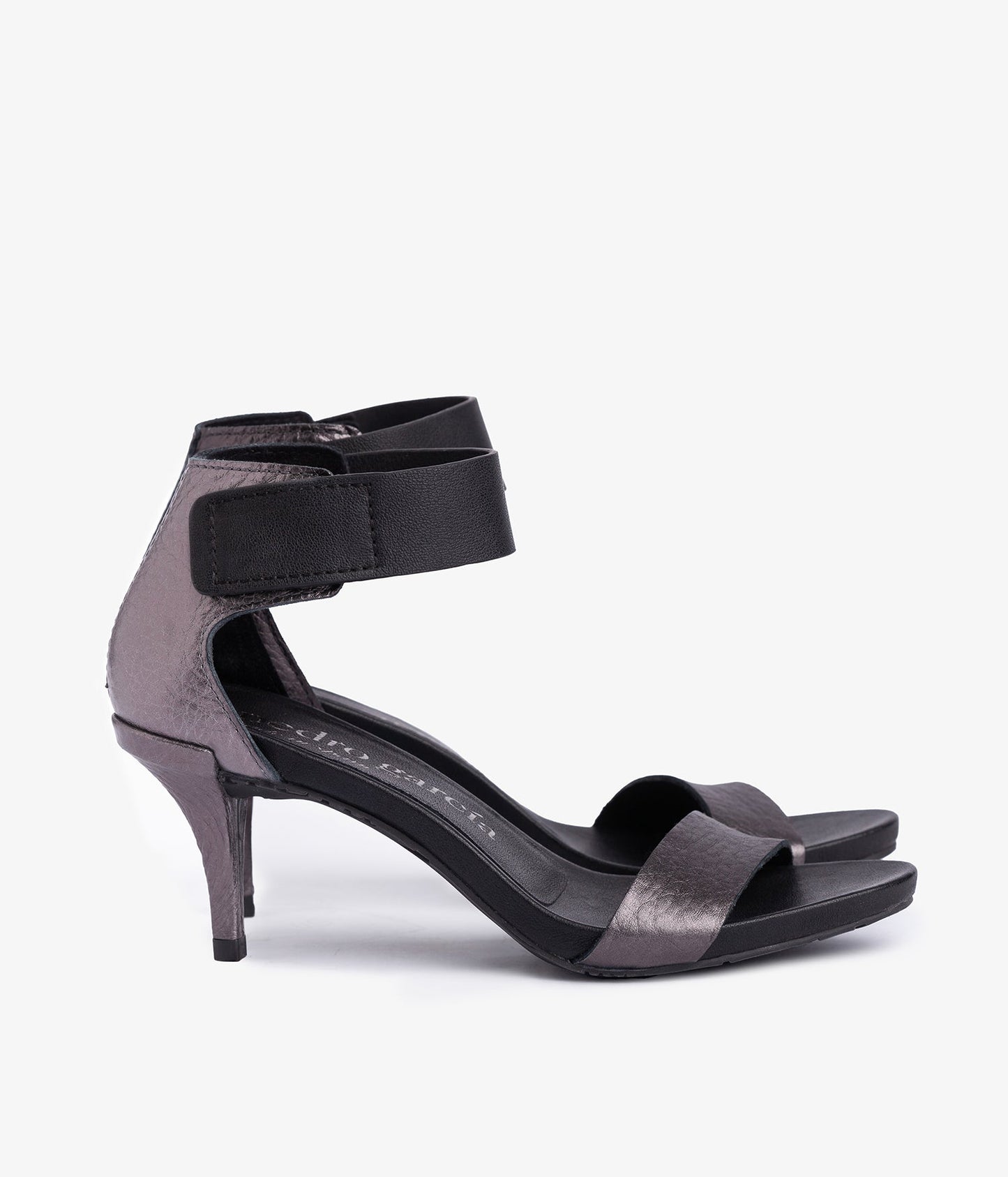 pedro garcia midi heel sandal metallic black winka ess 4
