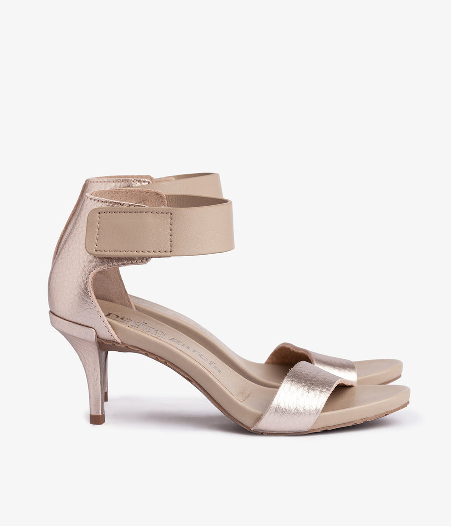 pedro garcia midi metallic beige sandal ess 1