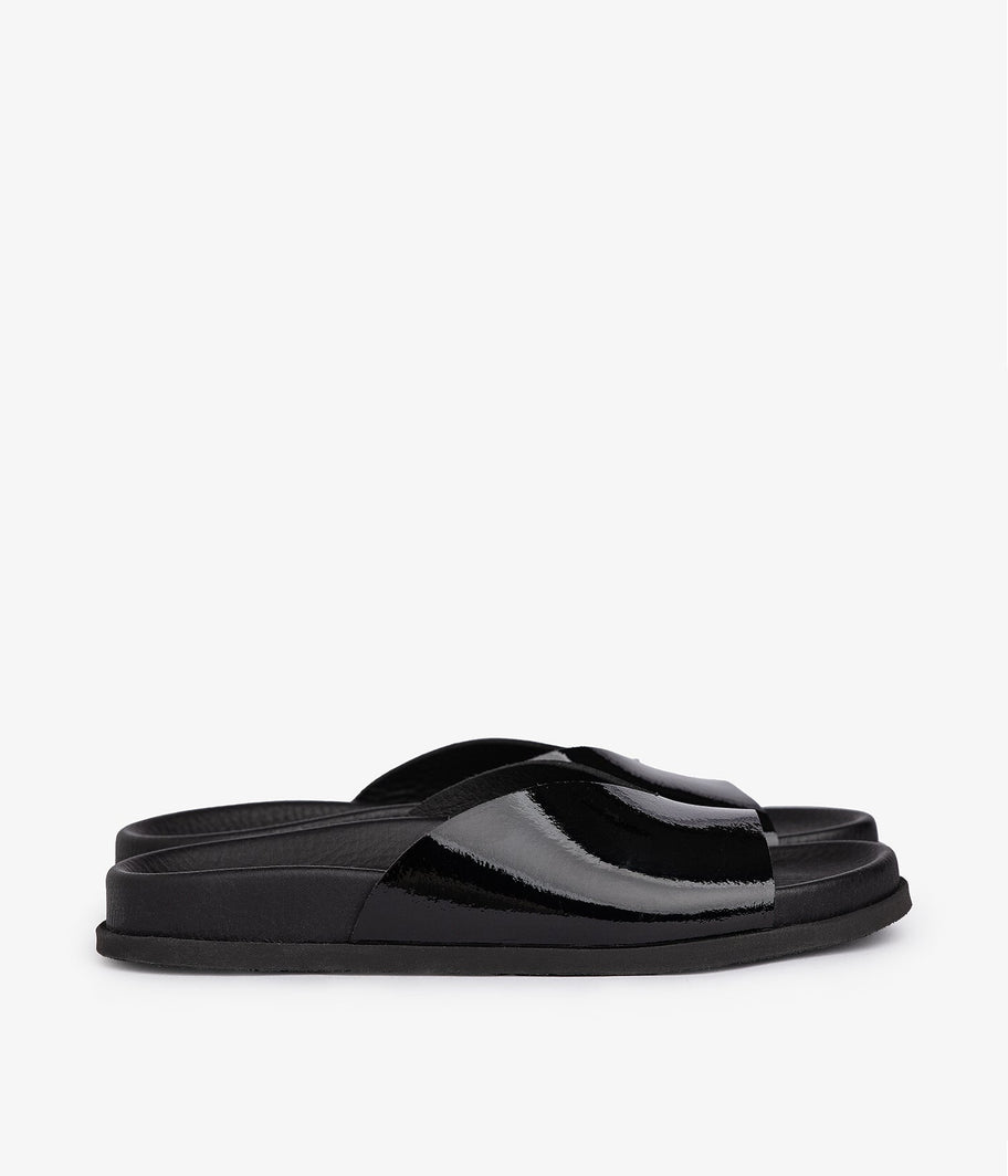 pedro garcia slide black patent leather 2