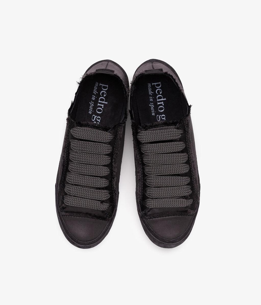 pedro garcia sneaker black tonal silk satin parson ess 3