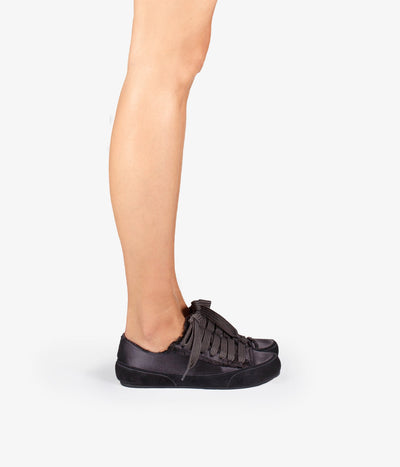 pedro garcia sneaker black tonal silk satin parson ess 2