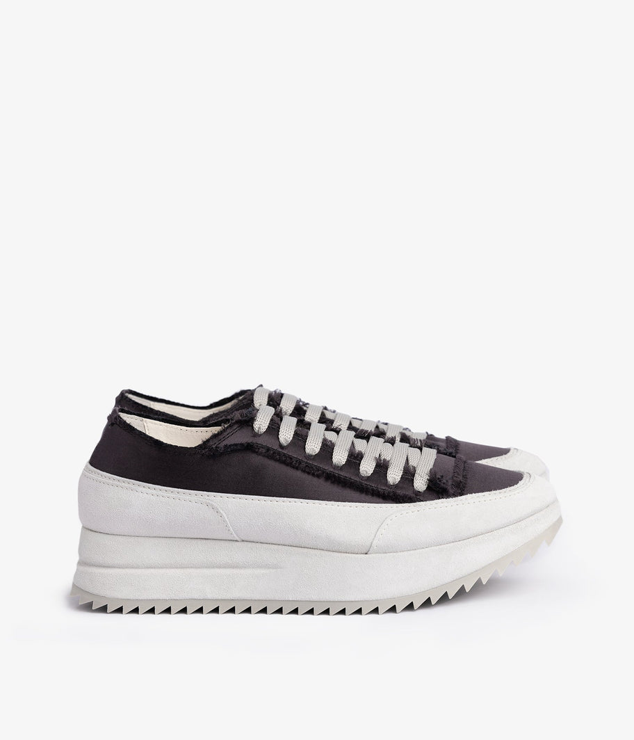 pedro garcia sneaker wedge black silk satin orella 1