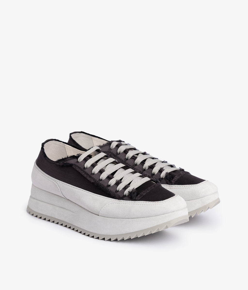 pedro garcia sneaker wedge black silk satin orella 2