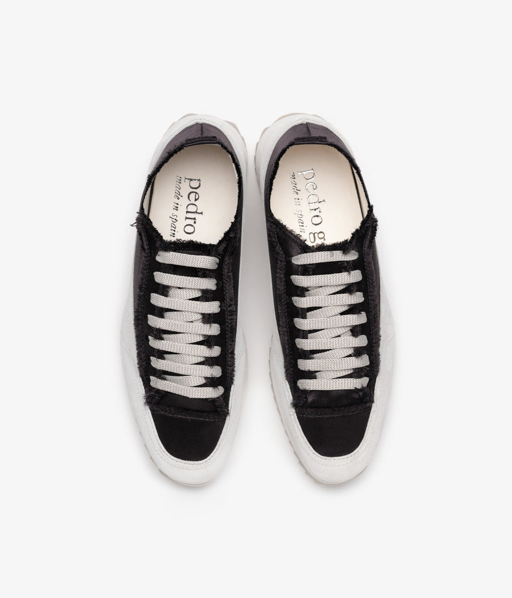 pedro garcia sneaker wedge black silk satin orella 3
