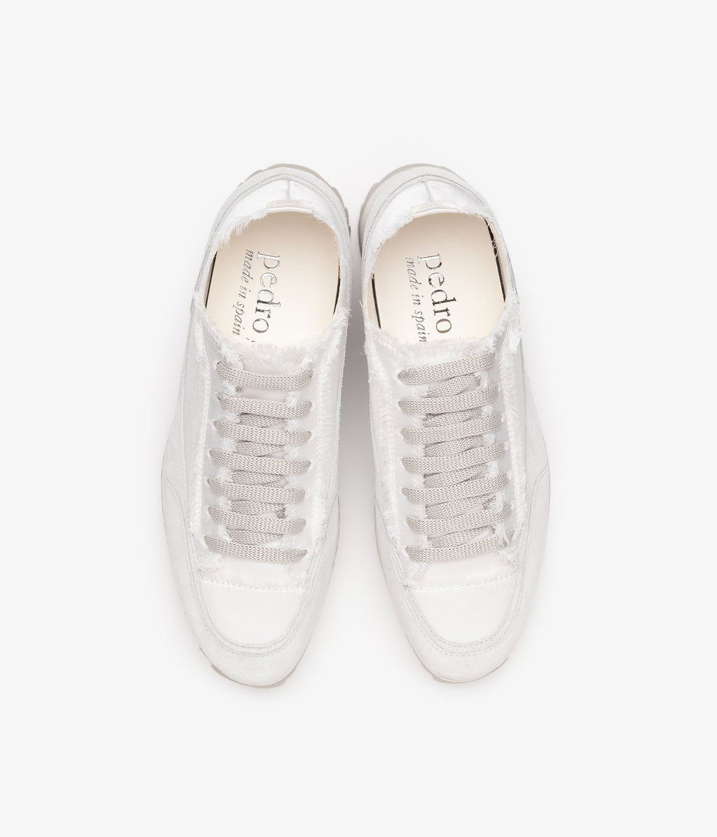 pedro garcia sneaker wedge white silk satin orella 3