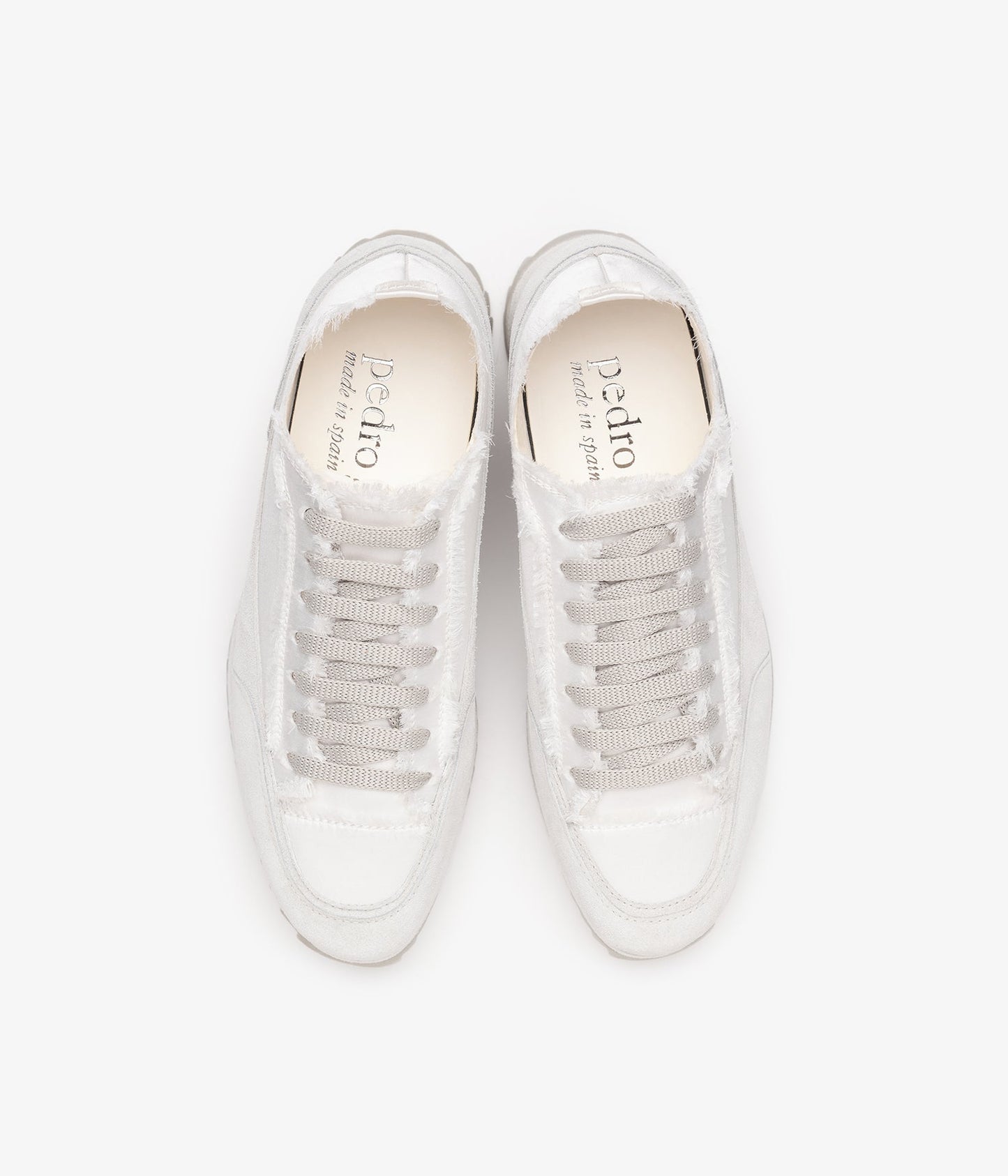pedro garcia sneaker wedge white silk satin orella 3