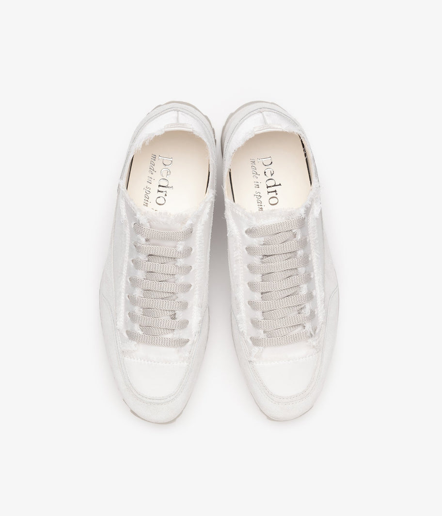 pedro garcia sneaker wedge white silk satin orella 3