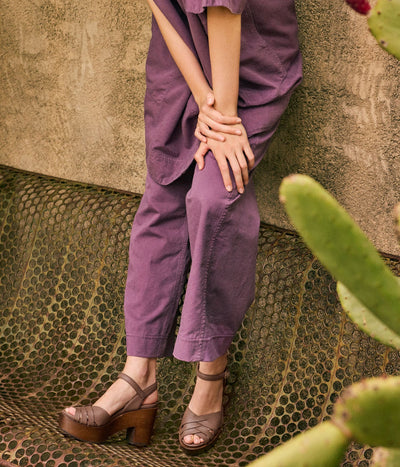 wood wedge velcro closure daya leather grey aw25 pedro garcia 1