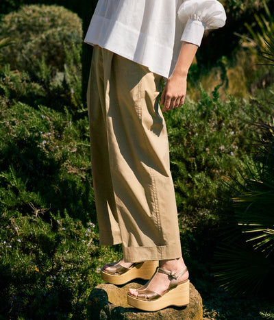 wedge wood sandal metallic leather domiel aw25 pedro garcia 1