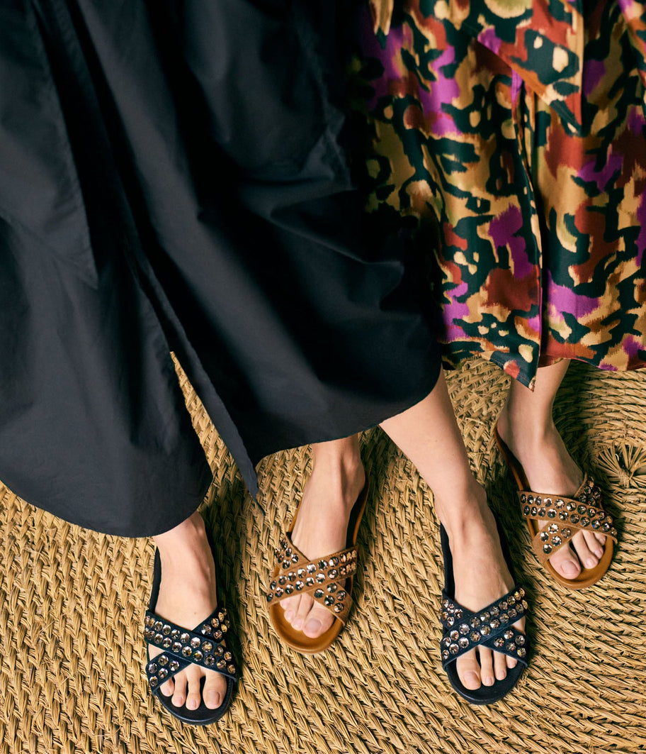 sandalia slide anatomica cristales ante marron analis aw25 pedro garcia 7