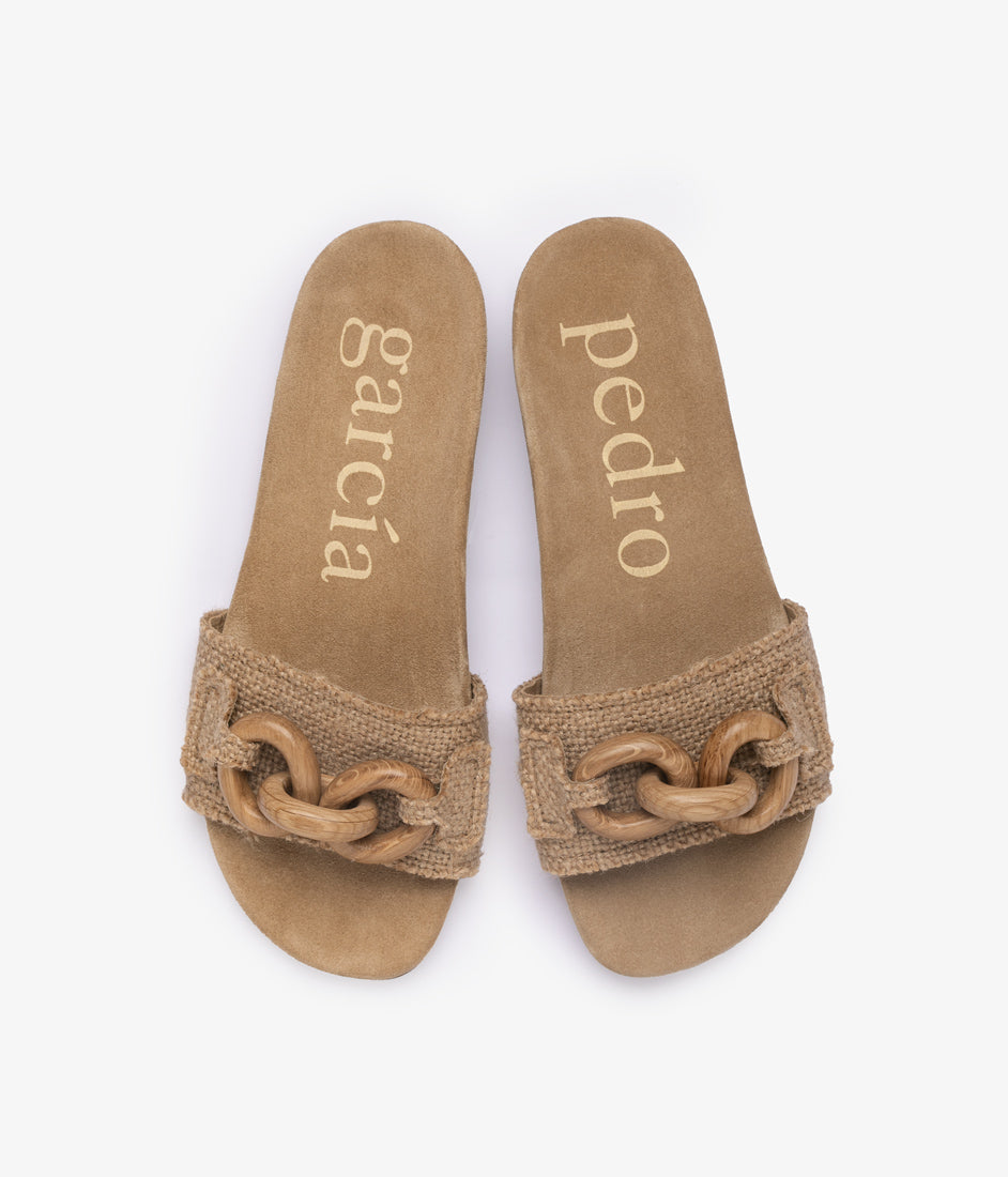 biella / natural burlap-oak