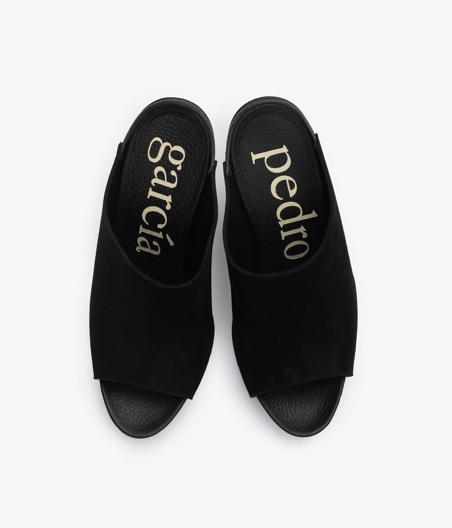 slide heel sandal black suede yoko aw25 pedro garcia 4