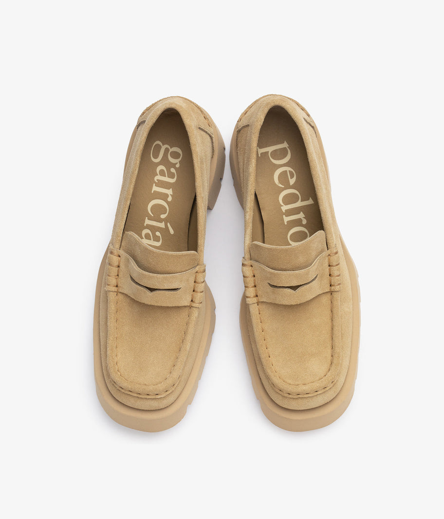 wedge loafer beige suede aw25 pedro garcia 4