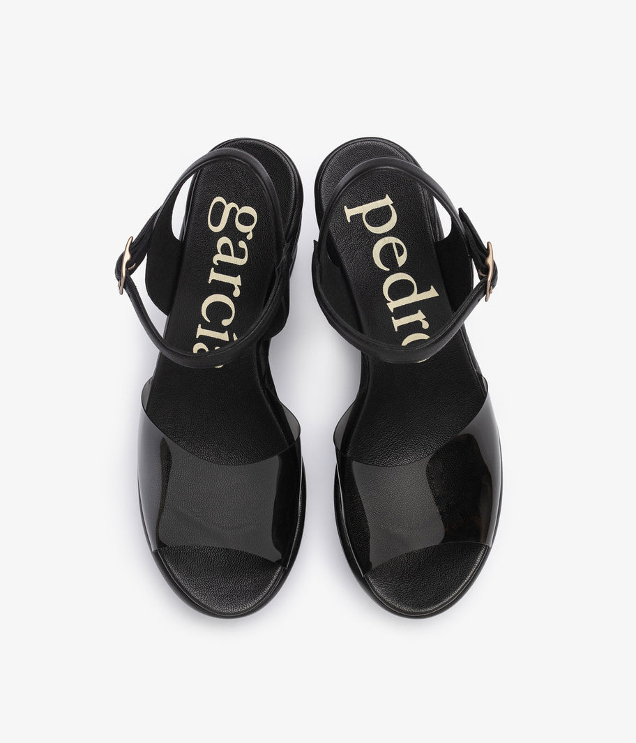 wedge sandal black leather danila aw25 pedro garcia 4