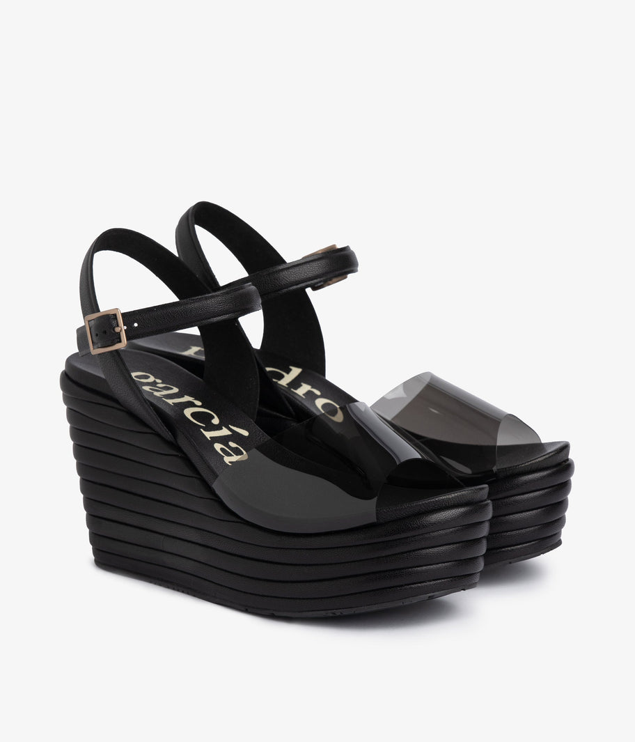 wedge sandal black leather danila aw25 pedro garcia 4