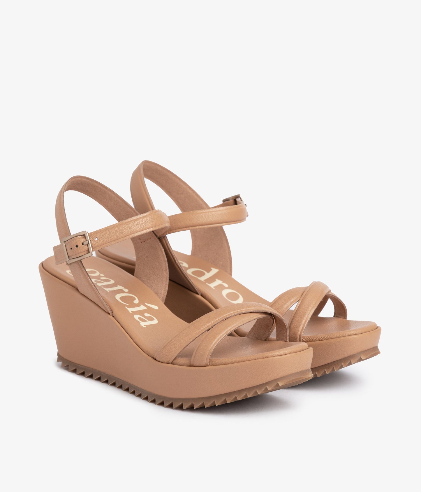 wedge sandal strappy beige leather finoa aw25 pedro garcia 1