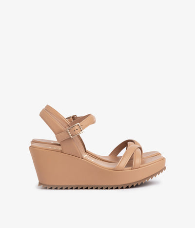 wedge sandal strappy beige leather finoa aw25 pedro garcia 1