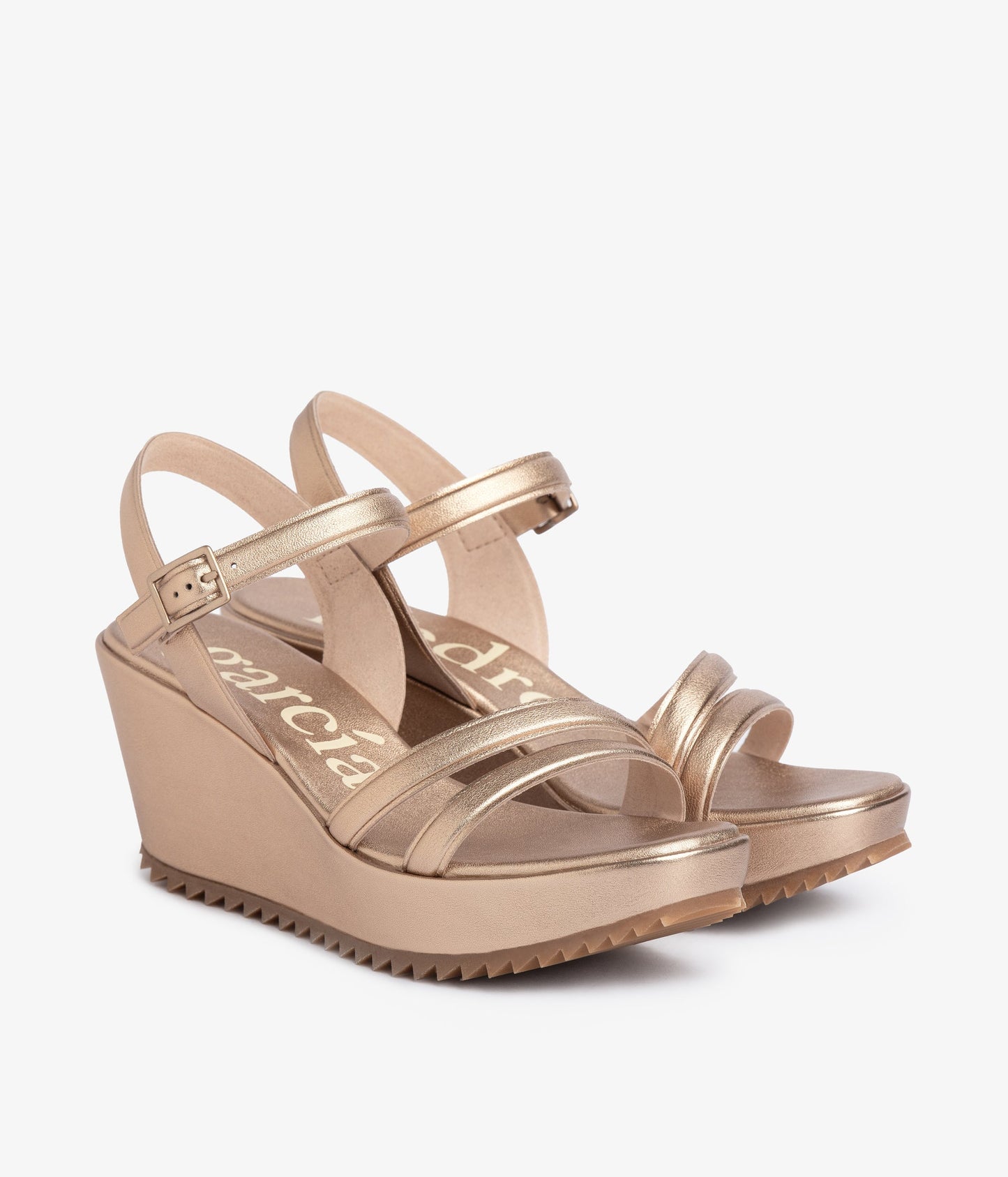 wedge sandal strappy metallic leather faline aw25 pedro garcia 1