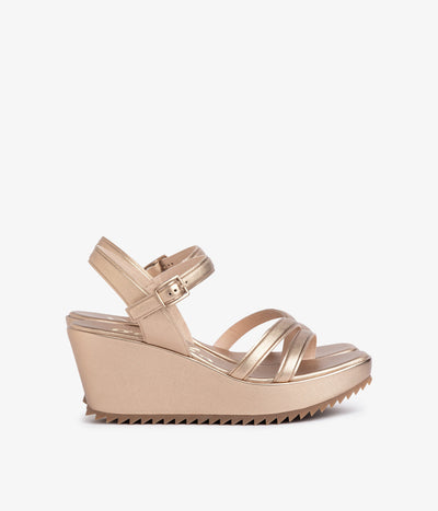 wedge sandal strappy metallic leather faline aw25 pedro garcia 1